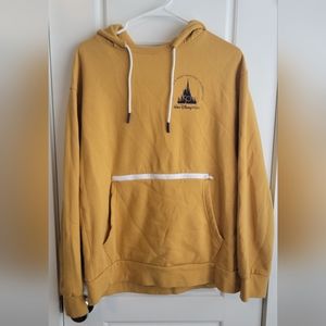 Disney Unisex Yellow Pullover Sweater Front Pouch Zip 50th Anniversary Size M